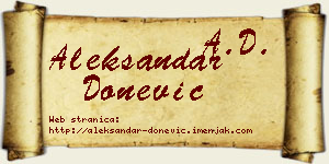 Aleksandar Donević vizit kartica
